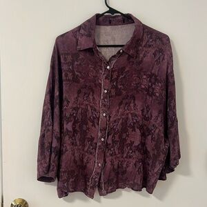 Purple hippie tye-dye button down shirt